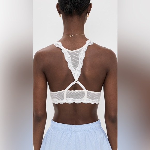 NWOT Intimately Free People Midweek Longline Lace Bralette White - Picture 3 of 9
